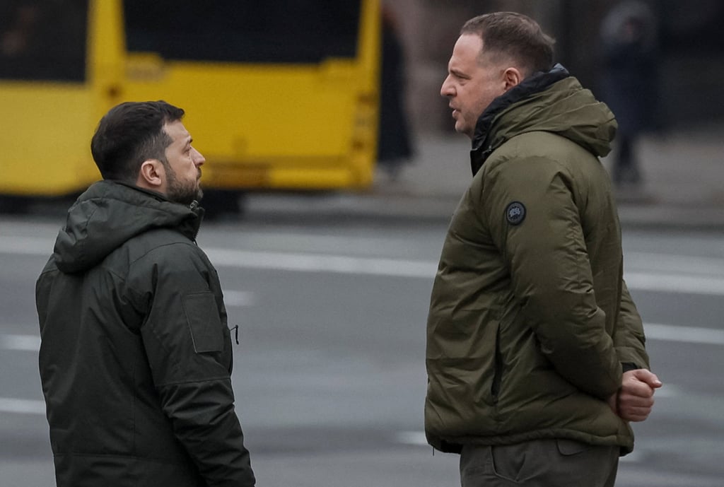 A former film producer and copyright lawyer, Yermak (right) entered politics with Zelensky in 2019, leveraging a professional relationship that began during Zelensky’s days as a popular comedian. Photo: Reuters