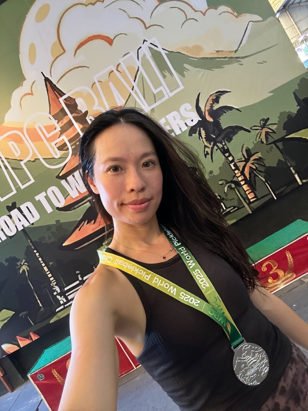 Venise Chan with her silver medal from the Chinese leg of the World Pickleball Championships. Photo: Handout