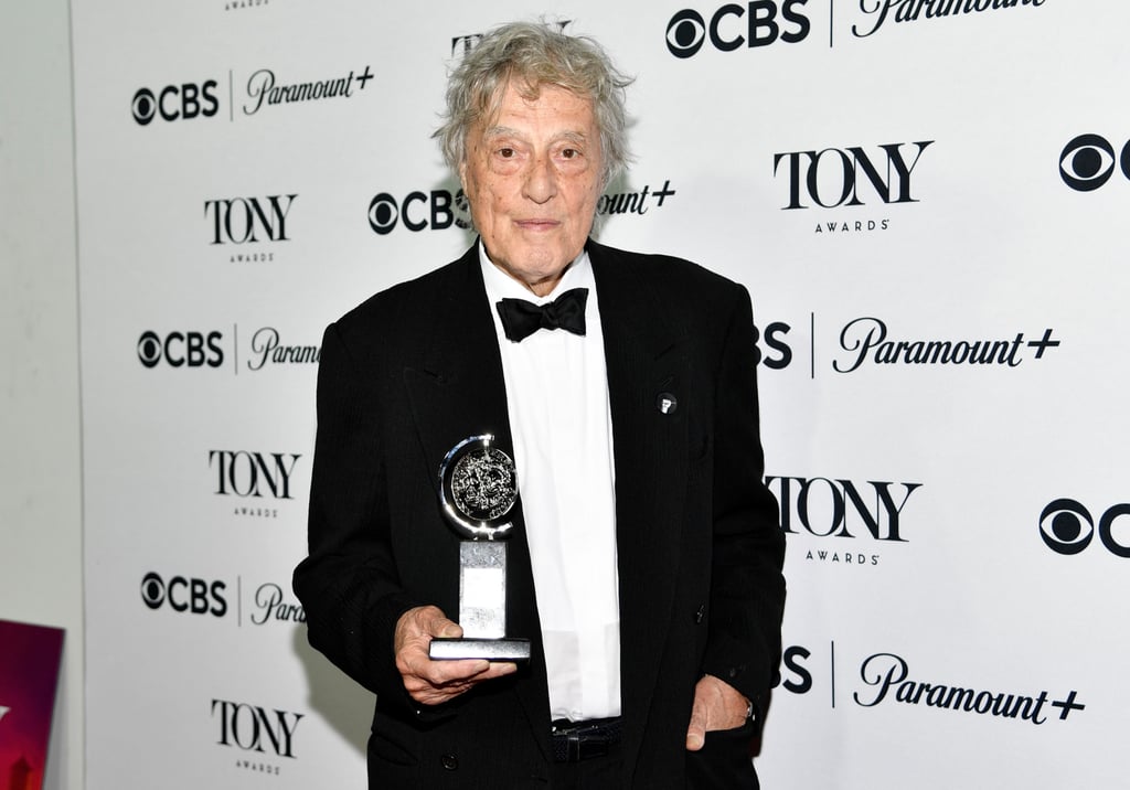 Tom Stoppard poses with the award for best play for “Leopoldstadt” at the 76th annual Tony Awards in New York in June 2023. Photo: AP Tom Stoppard poses with the award for best play for “Leopoldstadt” at the 76th annual Tony Awards in New York in June 2023. Photo: AP