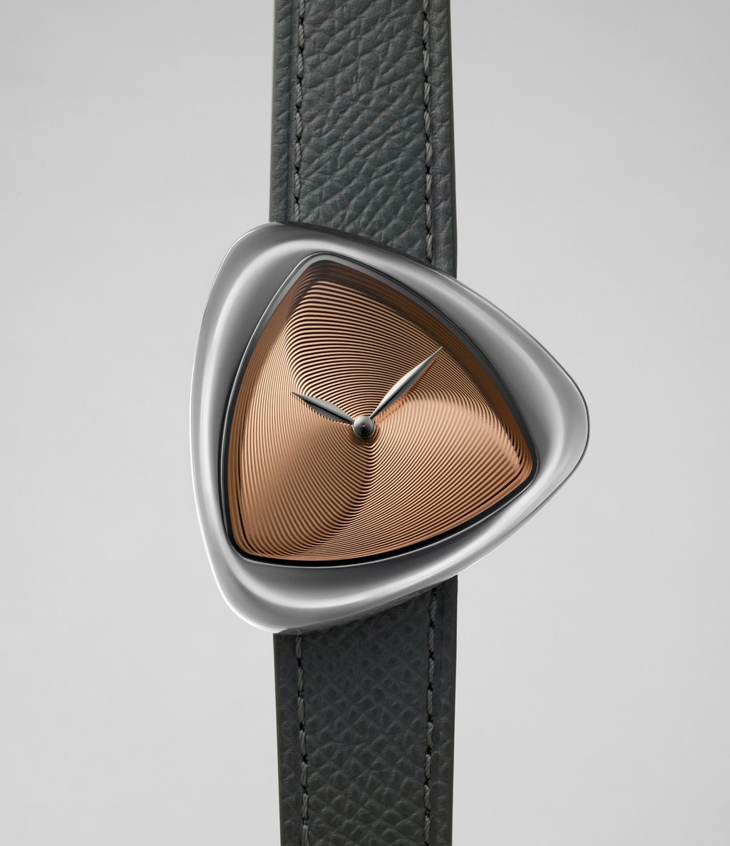 Anoma’s A1 Optical watch uses geometric patterns to create optical effects. Photo: Handout