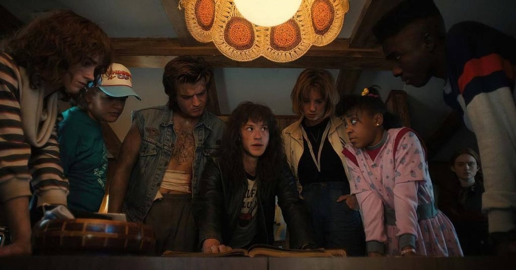 Natalia Dyer, Gaten Matarazzo, Joseph Quinn, Maya Hawke, Priah Ferguson and Sadie Sink in Stranger Things. Photo: @josephquinn/Instagram Natalia Dyer, Gaten Matarazzo, Joseph Quinn, Maya Hawke, Priah Ferguson and Sadie Sink in Stranger Things. Photo: @josephquinn/Instagram