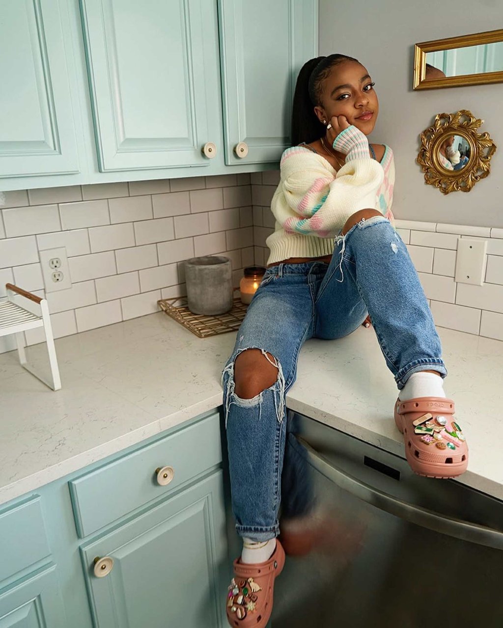 Priah Ferguson in Crocs in 2021. Photo: @priahferguson/Instagram