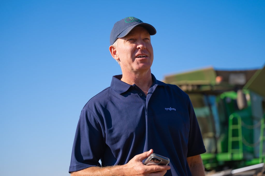 Jeff Rowe, the CEO of Syngenta, during the start of the 2025 harvest on his family farm in the US state of Illinois on September 30, 2025. Photo: Handout Jeff Rowe, the CEO of Syngenta, during the start of the 2025 harvest on his family farm in the US state of Illinois on September 30, 2025. Photo: Handout