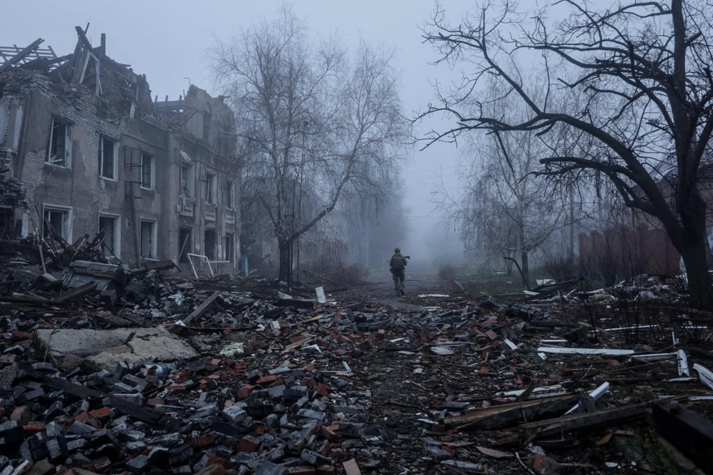 Destroyed buildings in the frontline town of Kostyantynivka, Donetsk region. Photo: Ukrainian Armed Forces via AFP