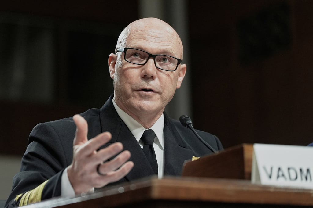 US Admiral Frank Bradley testifies during a Senate Armed Services Committee hearing at the Capitol in July. Photo: AP