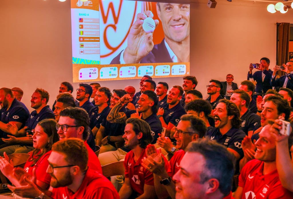 Hong Kong players and coaches watch the draw being broadcast live from Sydney. Photo: Dickson Lee