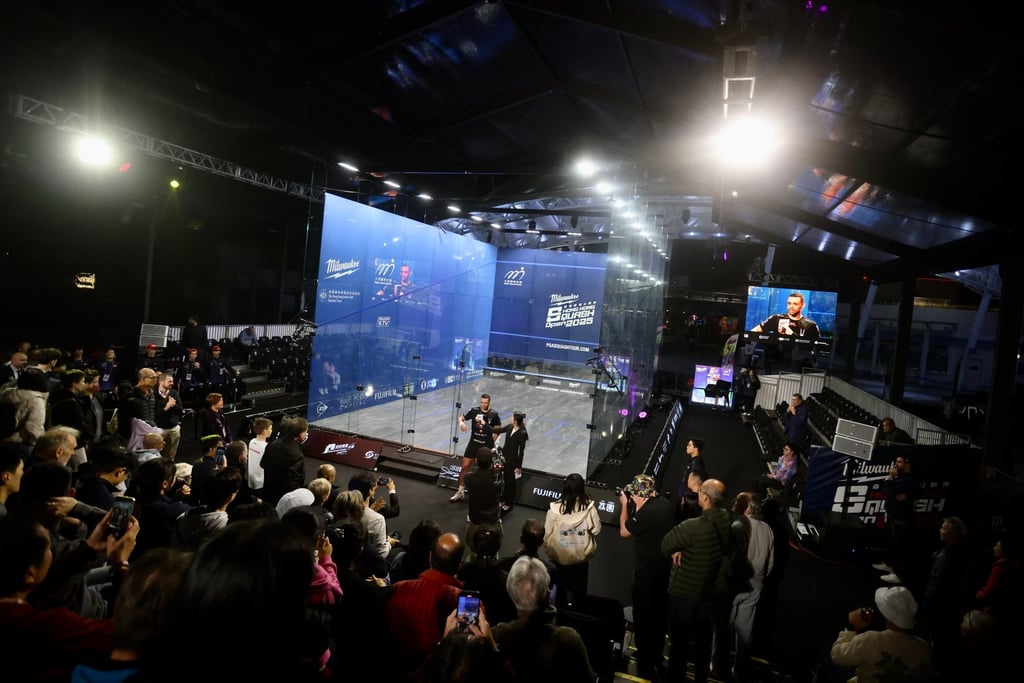 Matches are being staged in a glass court at Ocean Park. Photo: Jonathan Wong Matches are being staged in a glass court at Ocean Park. Photo: Jonathan Wong