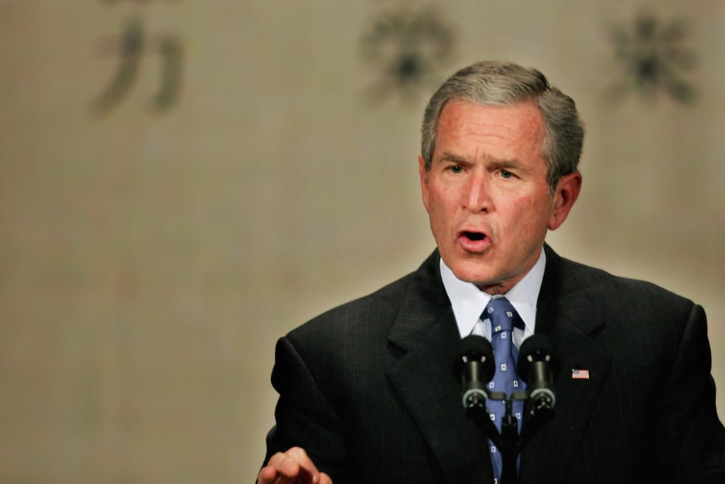 US President George W. Bush speaks at an event in Kyoto, Japan, in 2005. Photo: Xinhua US President George W. Bush speaks at an event in Kyoto, Japan, in 2005. Photo: Xinhua