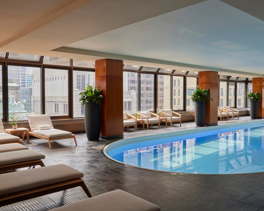 The pool is a haven of calm soaring above New York’s Midtown district. Photo: Handout The pool is a haven of calm soaring above New York’s Midtown district. Photo: Handout