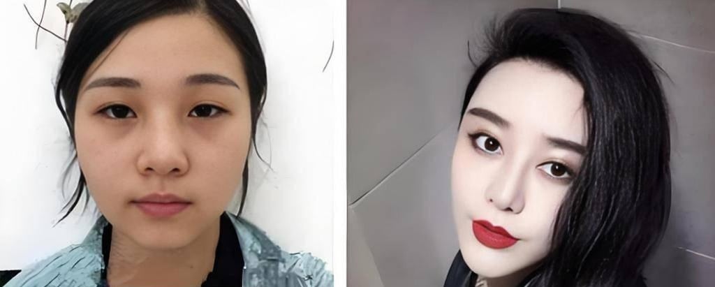 Cosmetic transformation: He before and after almost 40 rounds of surgery. Photo: Baidu Cosmetic transformation: He before and after almost 40 rounds of surgery. Photo: Baidu