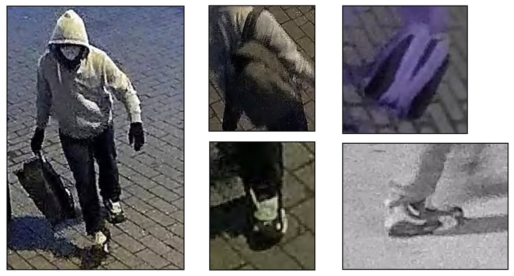 Images from an FBI poster of a suspect. Photo: FBI via AP
