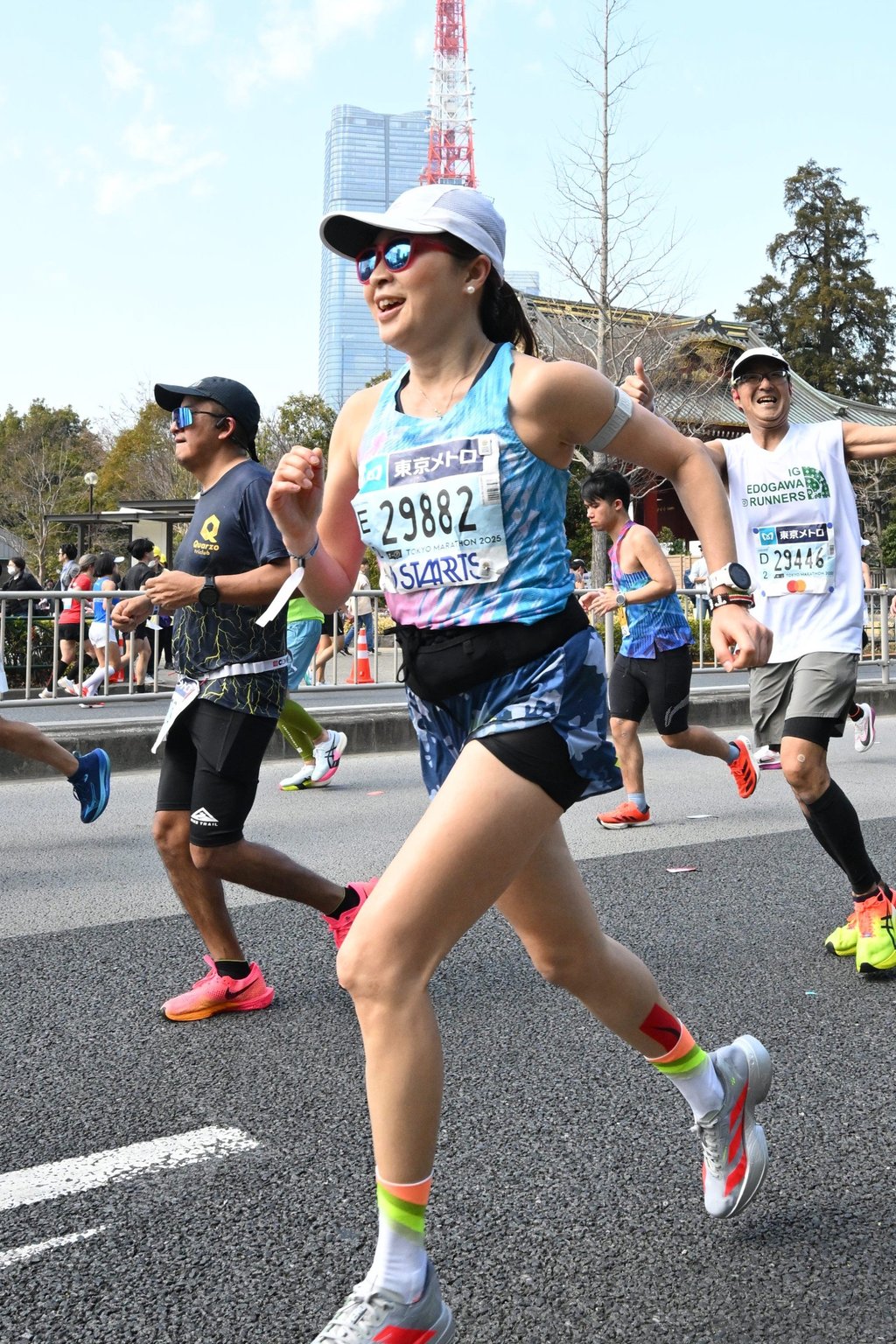 Leung runs the Tokyo Marathon in 2024. Photo: courtesy of Sophia Leung