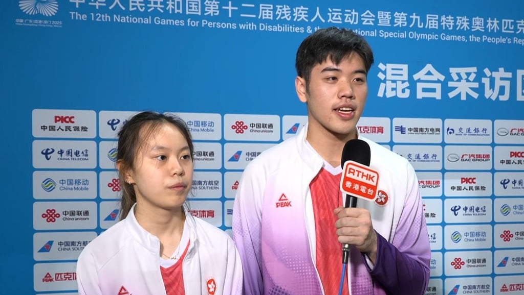 Table tennis pair Wong Hon-lam and Winnie Pang struck gold in Guangzhou. Photo: RTHK