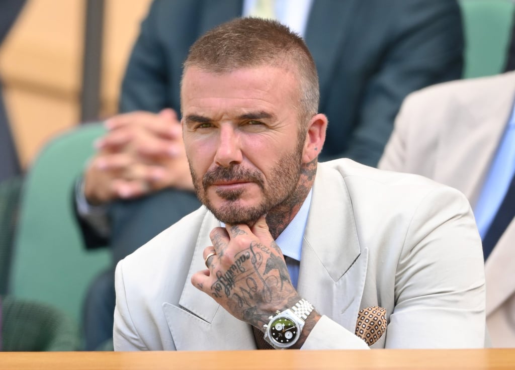 David Beckham attends Wimbledon in London, in June, with a Tudor Black Bay Chrono on his wrist. Photo: WireImage David Beckham attends Wimbledon in London, in June, with a Tudor Black Bay Chrono on his wrist. Photo: WireImage