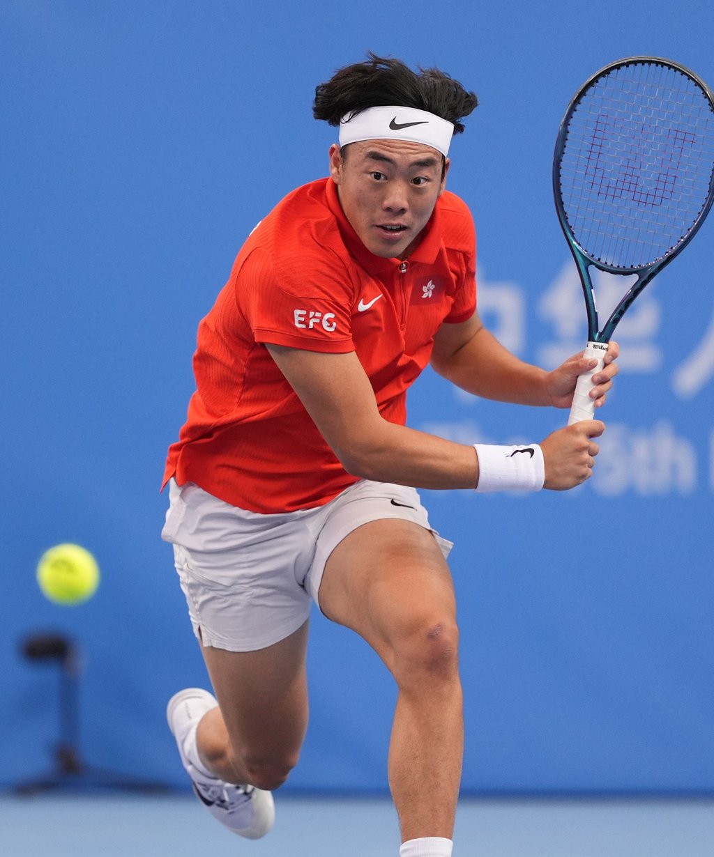 Coleman Wong focuses during his National Games semi-final against Wu Yibing. Photo: Eugene Lee Coleman Wong focuses during his National Games semi-final against Wu Yibing. Photo: Eugene Lee