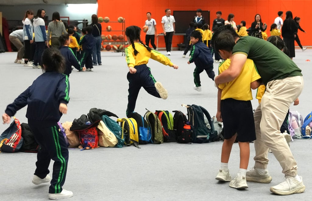 Tai Po Baptist Public School pupils take physical education lessons at EdU. Photo: Jelly Tse Tai Po Baptist Public School pupils take physical education lessons at EdU. Photo: Jelly Tse
