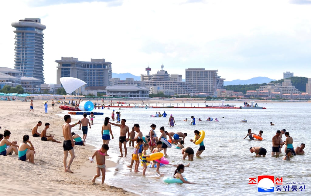 A beach resort in the Wonsan-Kalma eastern coastal tourist zone is pictured on July 1. Photo: KCNA/KNA/AFP A beach resort in the Wonsan-Kalma eastern coastal tourist zone is pictured on July 1. Photo: KCNA/KNA/AFP