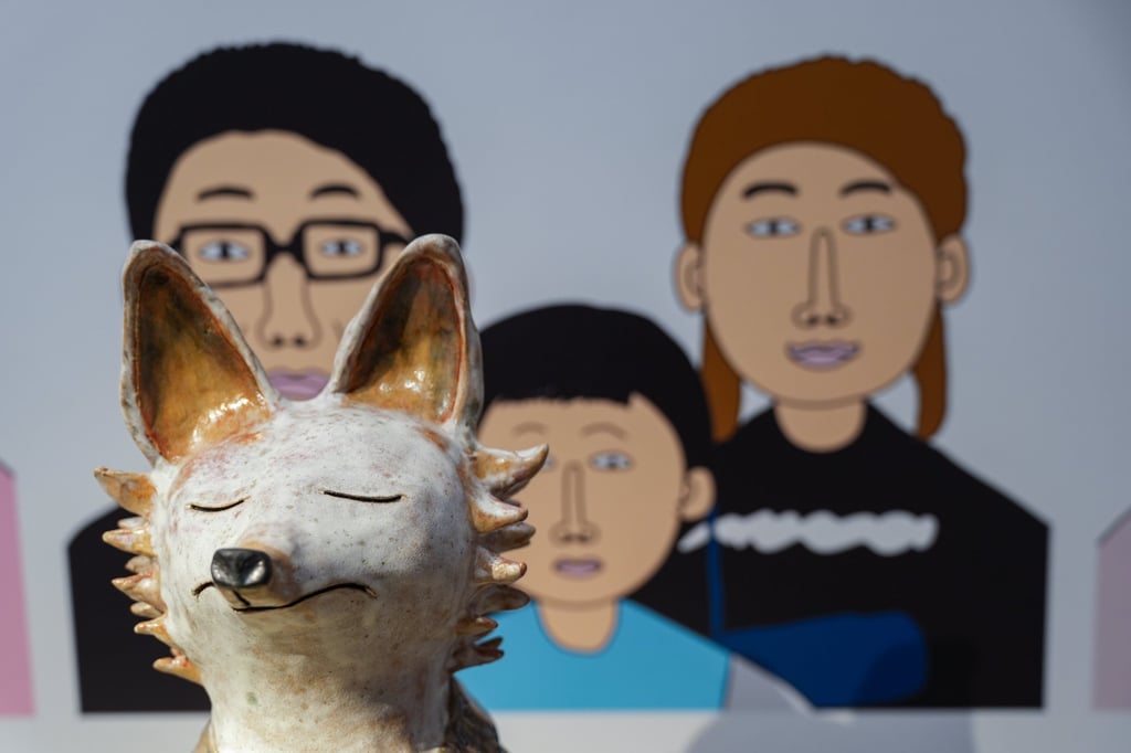 A sculpture titled “Ring Ling Ling Ling......” by Stephen Cheung of Hong Chi Pinehill Integrated Vocational Training Centre. Photo: Eugene Lee A sculpture titled “Ring Ling Ling Ling......” by Stephen Cheung of Hong Chi Pinehill Integrated Vocational Training Centre. Photo: Eugene Lee