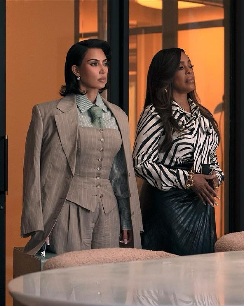 Kim Kardashian and Niecy Nash in a still from Hulu series All’s Fair. Photo: @allsfaironhulu/Instagram