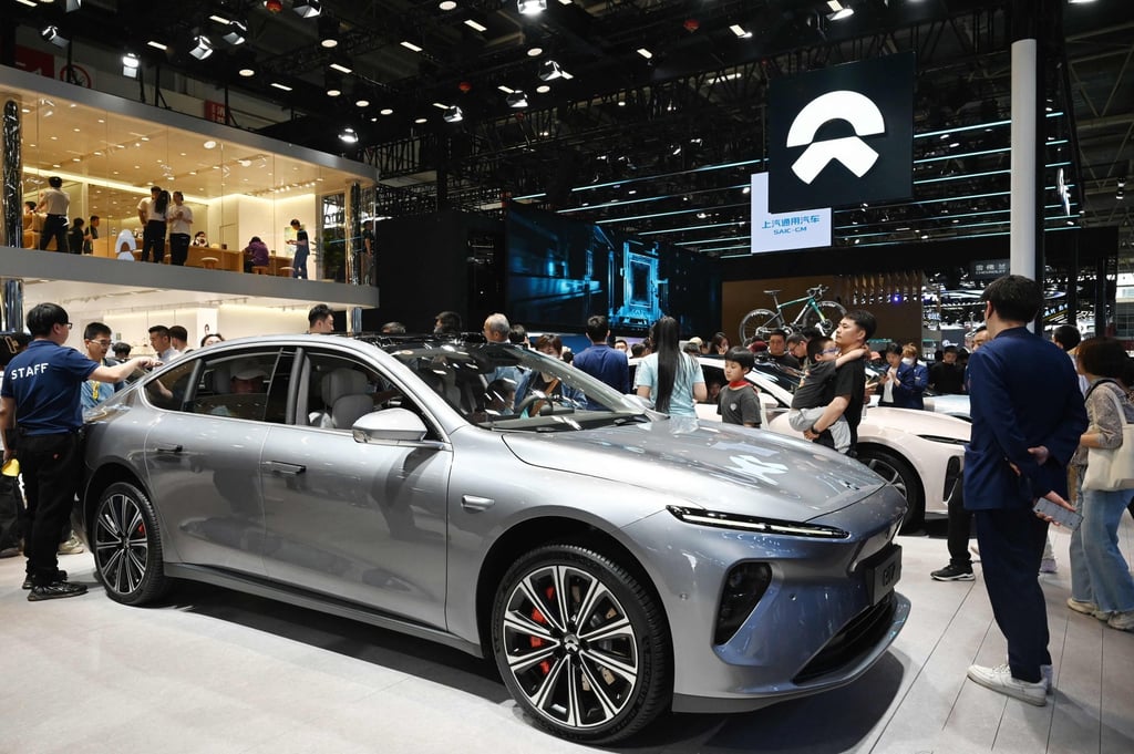 The Nio ET7 on display at the Beijing Auto Show, May 3, 2024. Photo: AFP The Nio ET7 on display at the Beijing Auto Show, May 3, 2024. Photo: AFP