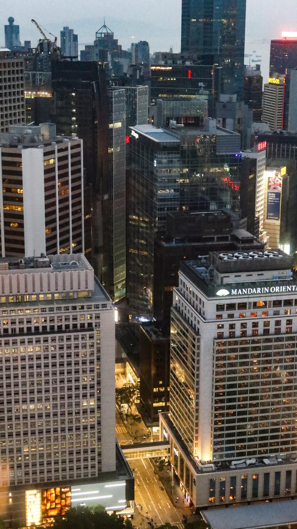 An aerial view of Hong Kong’s Central district at night. Photo: Shutterstock Images