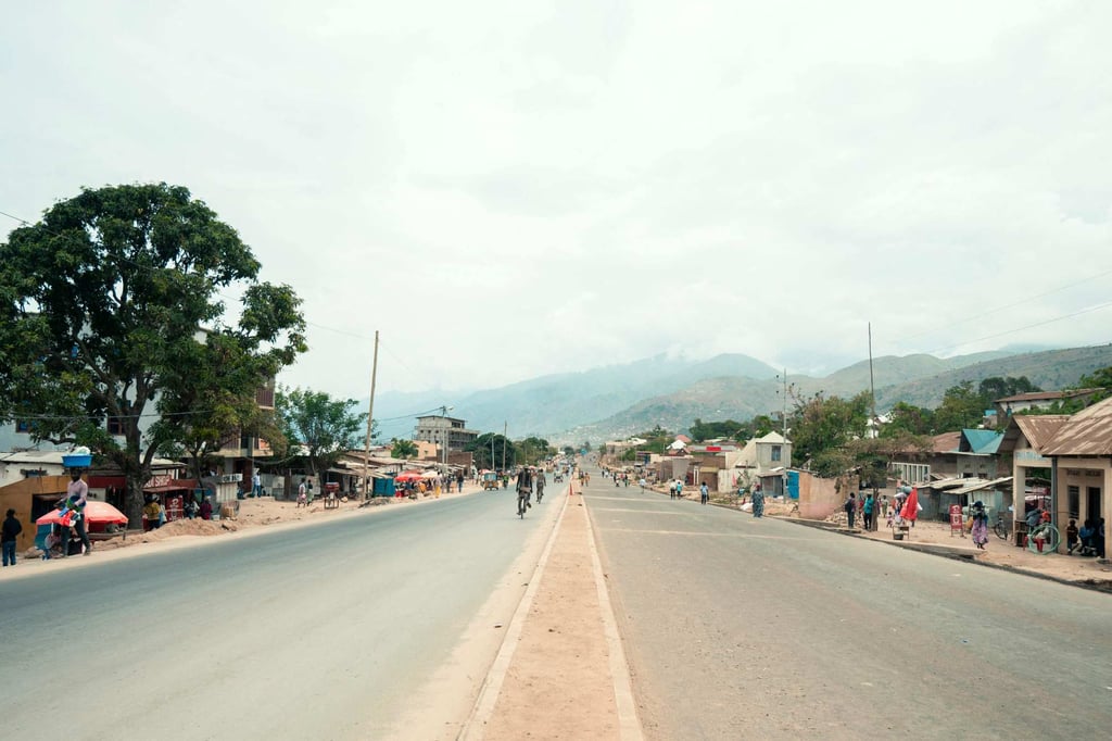 A deserted street is seen in Uvira on Tuesday as M23 forces advance towards the town. Photo: AFP,