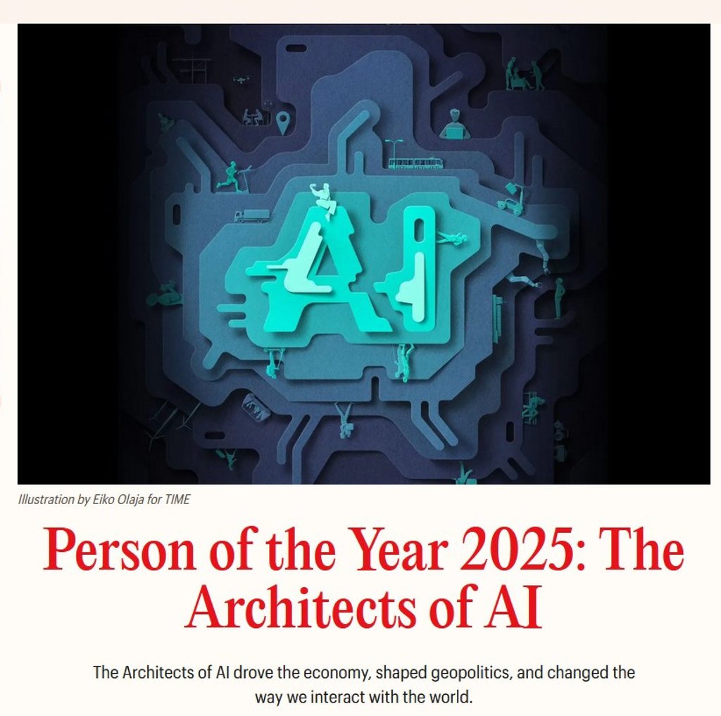 Time magazine named the architects of artificial intelligence its “Person of the Year”, citing their ability to deliver the age of thinking machines with transformative technology. Photo: Time.com Time magazine named the architects of artificial intelligence its “Person of the Year”, citing their ability to deliver the age of thinking machines with transformative technology. Photo: Time.com