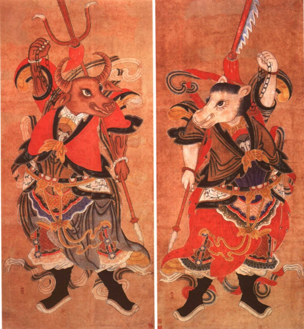 Horse-Face (right) and Ox-Head are guardians of the underworld in Chinese folklore. Photo: Zhihu Horse-Face (right) and Ox-Head are guardians of the underworld in Chinese folklore. Photo: Zhihu