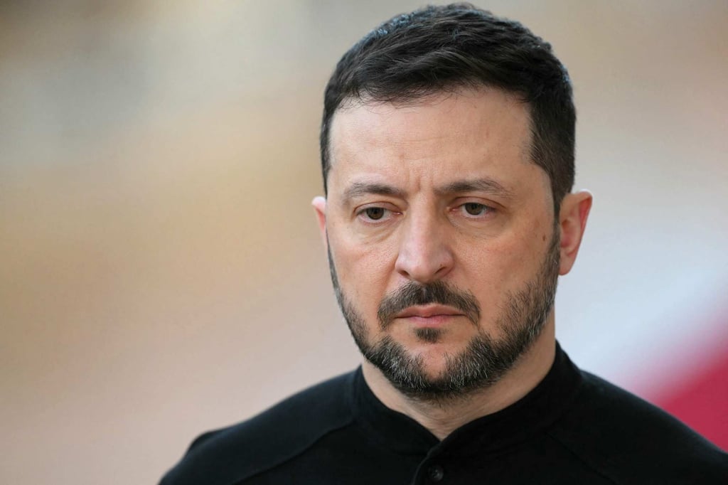 Ukraine’s President Volodymyr Zelensky arrives at EU headquarters in Brussels in March. Photo: AFP