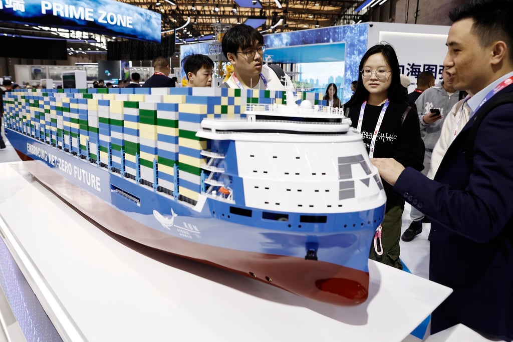 People visit a model of a nuclear-powered container ship at Marintec China 2025 in Shanghai on December 2, 2025. Photo: Getty Images People visit a model of a nuclear-powered container ship at Marintec China 2025 in Shanghai on December 2, 2025. Photo: Getty Images