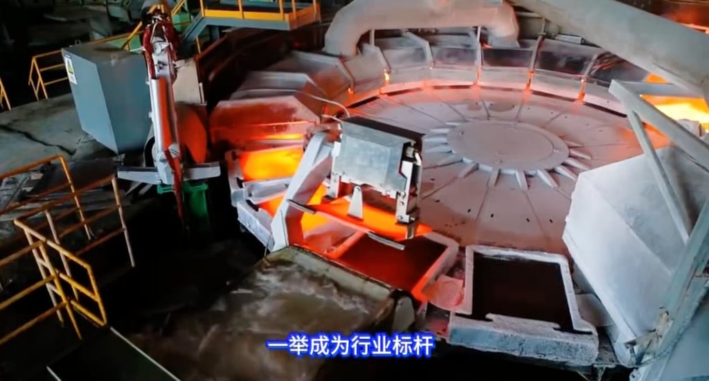 A screengrab of copper smelting at the Yanggu Xiangguang Copper facility in Yanggu, Shandong province. Photo: Weibo A screengrab of copper smelting at the Yanggu Xiangguang Copper facility in Yanggu, Shandong province. Photo: Weibo