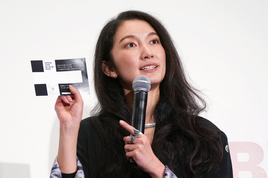 Journalist and Director Shiori Ito speaks during a stage greeting for the first day of the Japanese release of “Black Box Diaries” in Tokyo on Friday. Photo: AFP Journalist and Director Shiori Ito speaks during a stage greeting for the first day of the Japanese release of “Black Box Diaries” in Tokyo on Friday. Photo: AFP