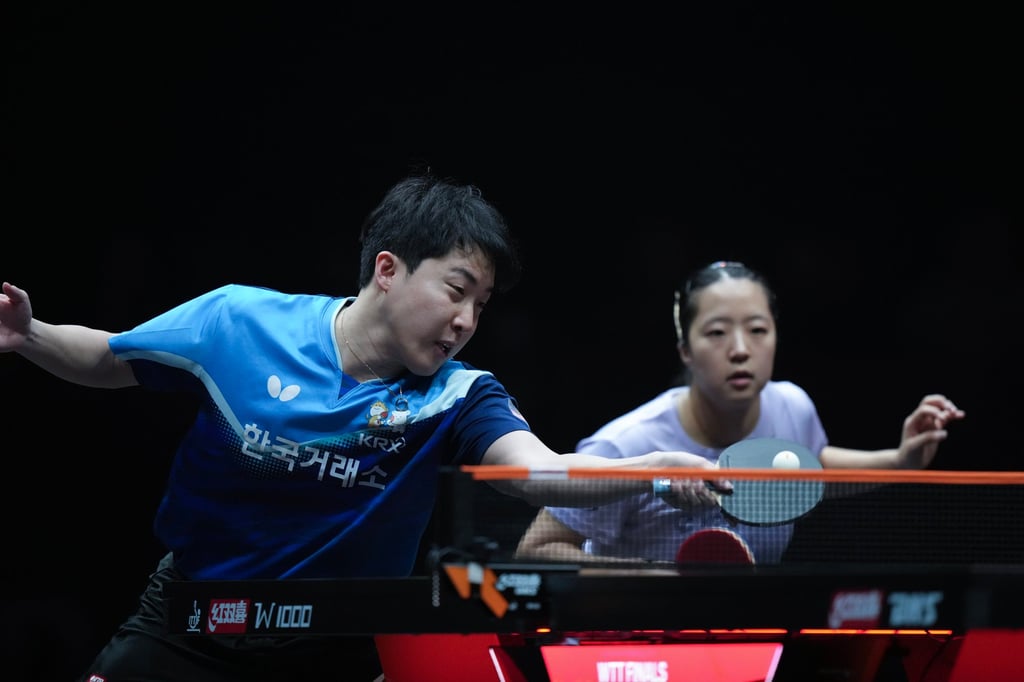 South Korea’s Lim Jong-hoon (left) and Shin Yu-bin beat the Chinese pair for the first time. Photo: Xinhua South Korea’s Lim Jong-hoon (left) and Shin Yu-bin beat the Chinese pair for the first time. Photo: Xinhua