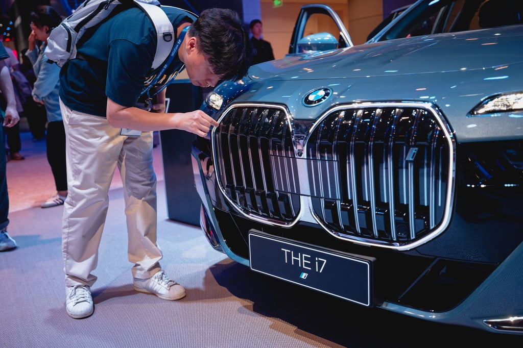 BMW’s i7 model on display during the Shanghai Auto Show on April 25, 2025. Photo: EPA-EFE BMW’s i7 model on display during the Shanghai Auto Show on April 25, 2025. Photo: EPA-EFE