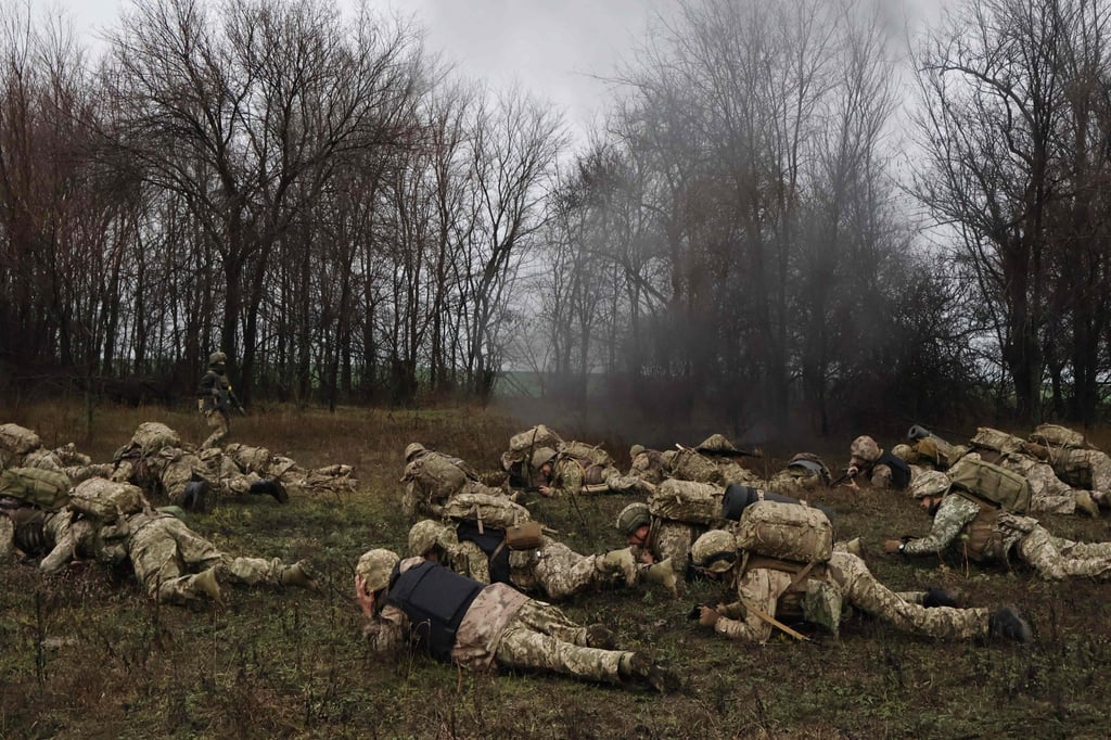 Ukrainian recruits complete basic military training amid the Russian invasion of Ukraine. Photo: 65th Mechanized Brigade of Ukrainian Armed Forces via AFP Ukrainian recruits complete basic military training amid the Russian invasion of Ukraine. Photo: 65th Mechanized Brigade of Ukrainian Armed Forces via AFP