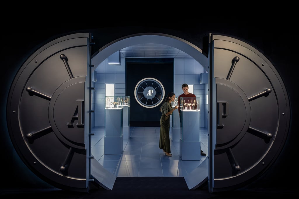 Audemars Piguet showcases an array of watches behind a vaultlike entrance. Photo: Handout