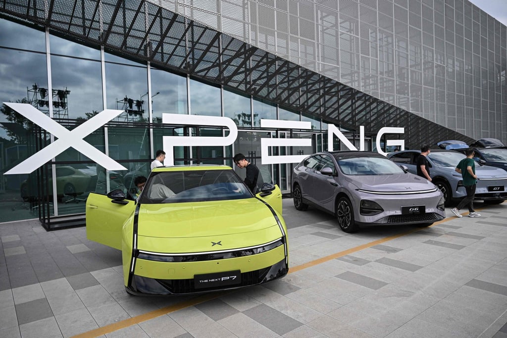 Electric vehicles on show at Xpeng’s headquarters in Guangzhou, in southern China’s Guangdong province, November 5, 2025. Photo: AFP Electric vehicles on show at Xpeng’s headquarters in Guangzhou, in southern China’s Guangdong province, November 5, 2025. Photo: AFP