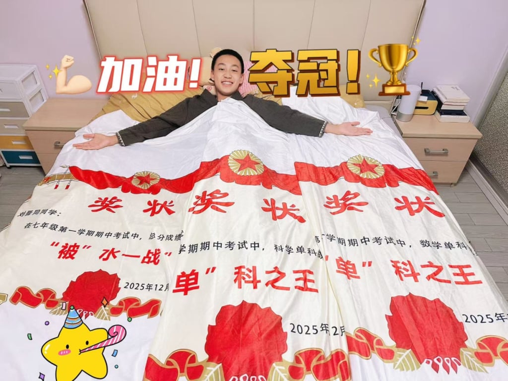 One of the school’s pupils clearly enjoys being tucked up in his special bedding. Photo: ctdsb.net