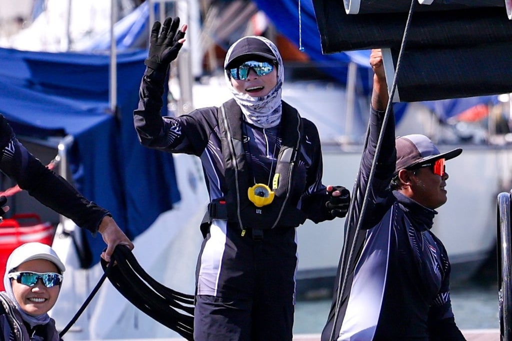 Queen Suthida competed in the mixed keelboat SSL47 category on a 47-foot sailing boat. Photo: SSL Team Thailand