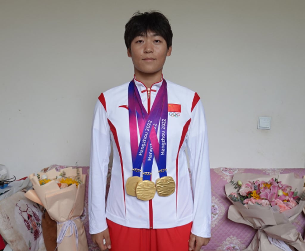 Wang won gold in the women’s 200m, 500m and 1,000m canoe sprint races at Hangzhou in 2023. Photo: SCMP