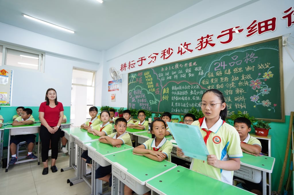 A primary school class in China. The irritated teacher said she “felt sorry for her eardrums”. Photo: Shutterstock