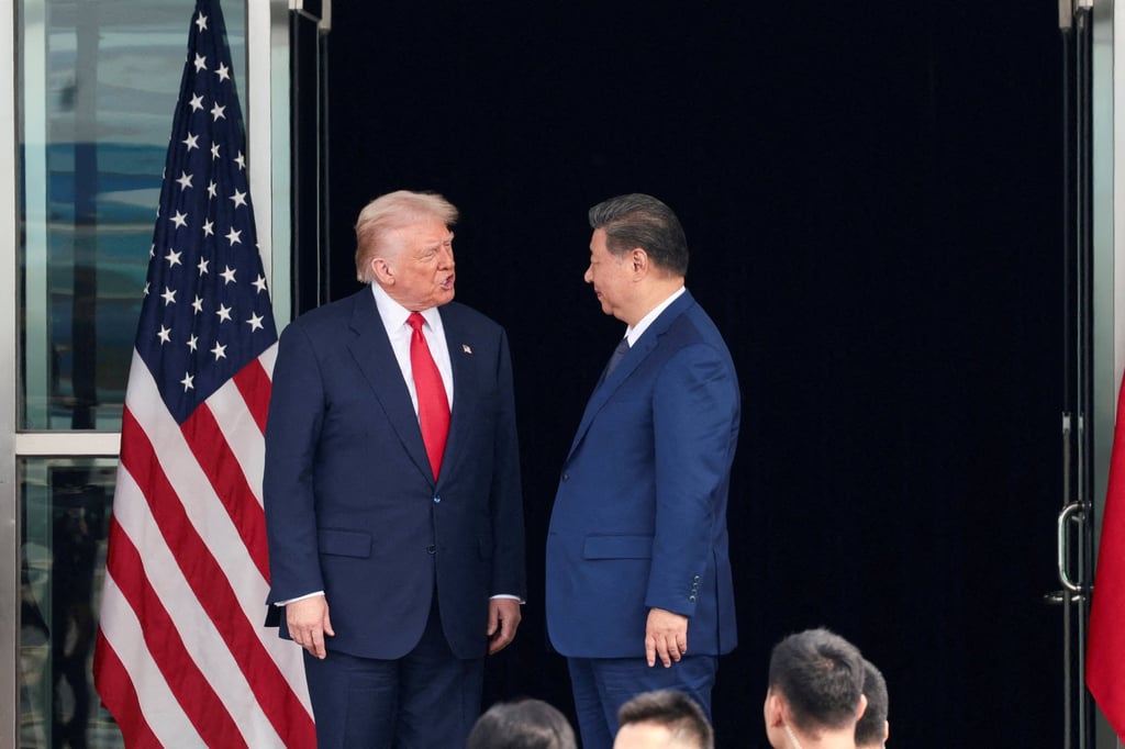US President Donald Trump speaks to Chinese leader Xi Jinping after their meeting in Busan, South Korea, in October. Photo: Reuters US President Donald Trump speaks to Chinese leader Xi Jinping after their meeting in Busan, South Korea, in October. Photo: Reuters