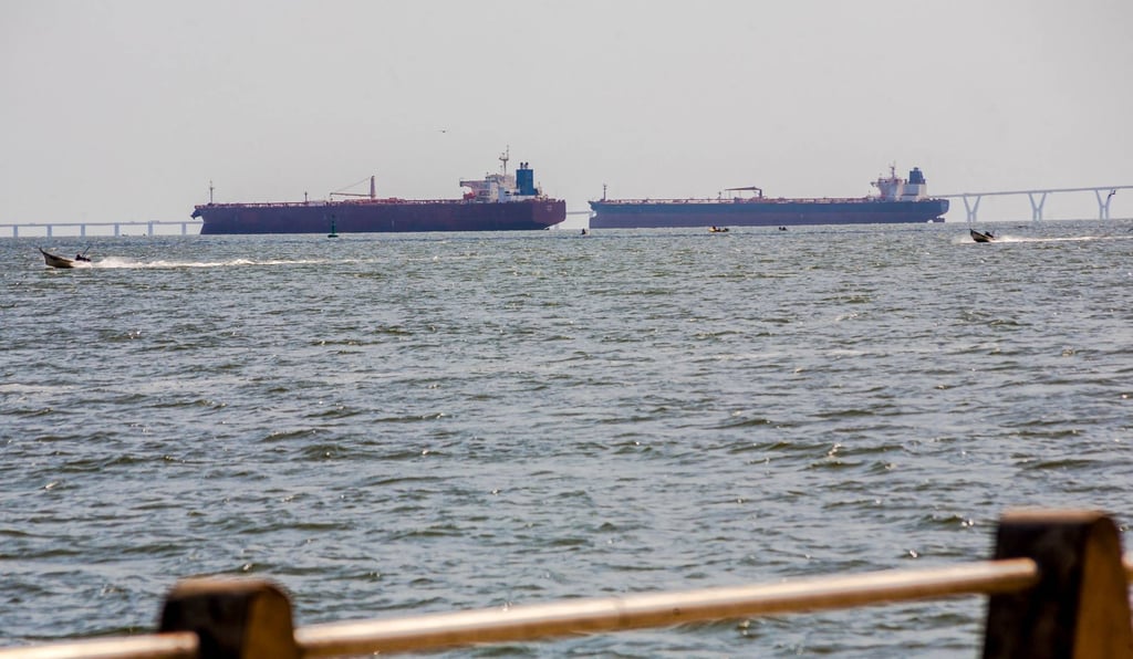 Two crude oil tankers anchored on Lake Maracaibo, Venezuela. Photo: AFP