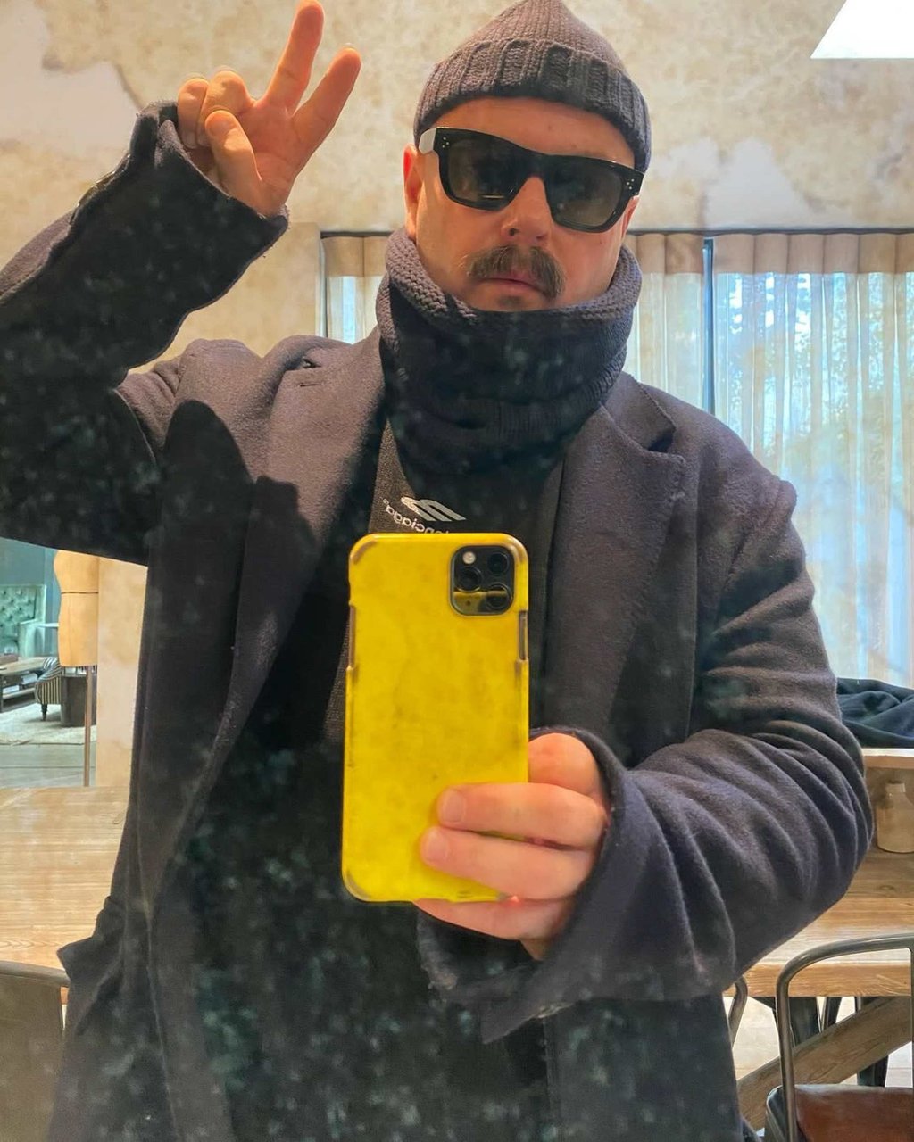 Trevor Ballin shows off his fashion creds in a handmade beanie and a matching cowl. Photo: @trevor.ballin/Instagram