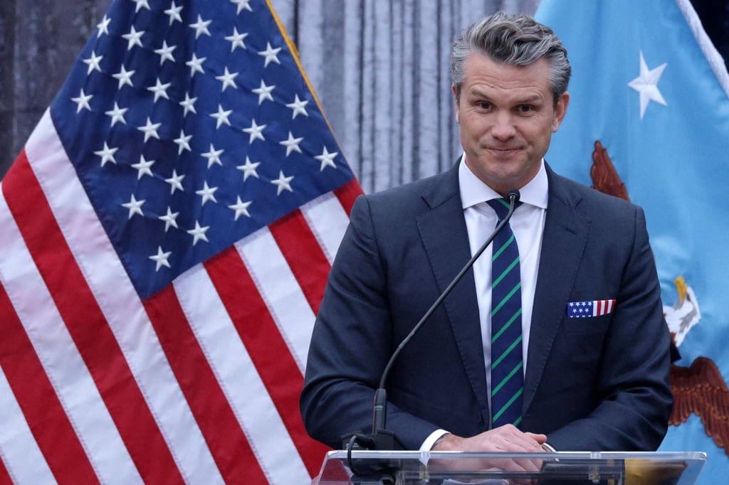 US Secretary of Defence Pete Hegseth at a Christmas service at the Pentagon on Wednesday. Photo: Getty Images