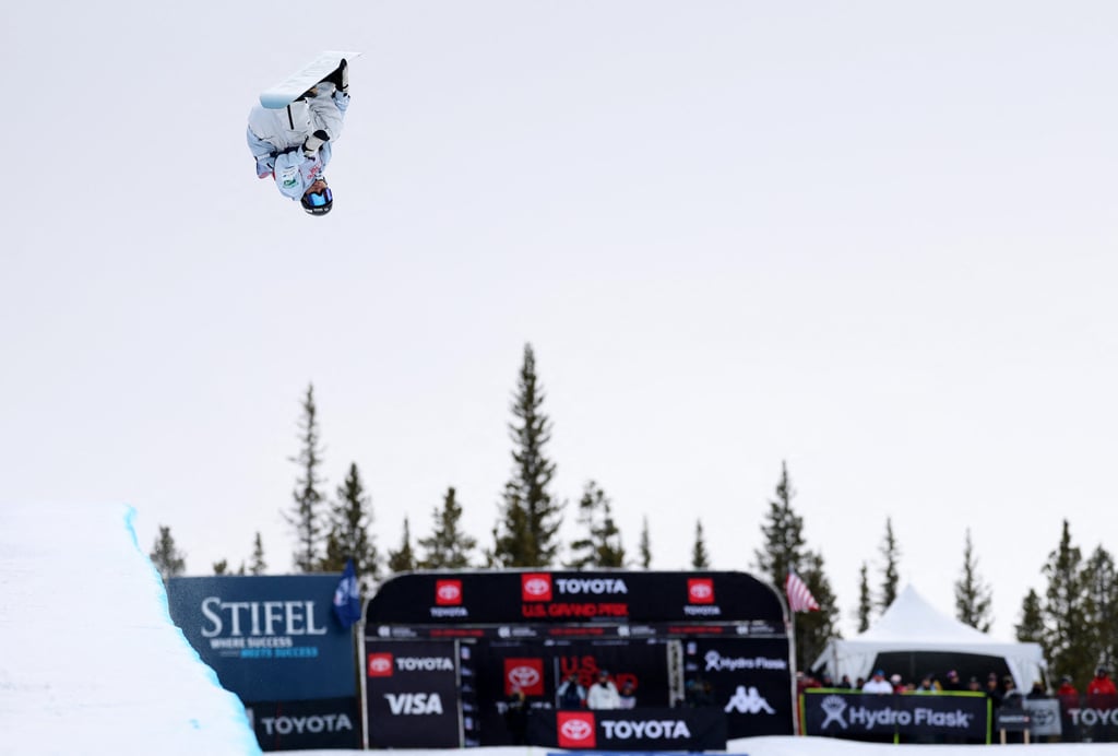 Japan’s Ruka Hirano competes in the men’s snowboard halfpipe finals. Photo: AFP