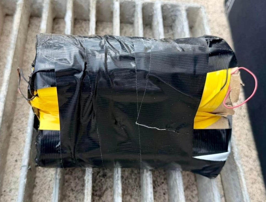 The fake bomb is later discovered to have been made from three cardboard rolls and wires sealed with black tape. Photo: Facebook/Singapore Police Force