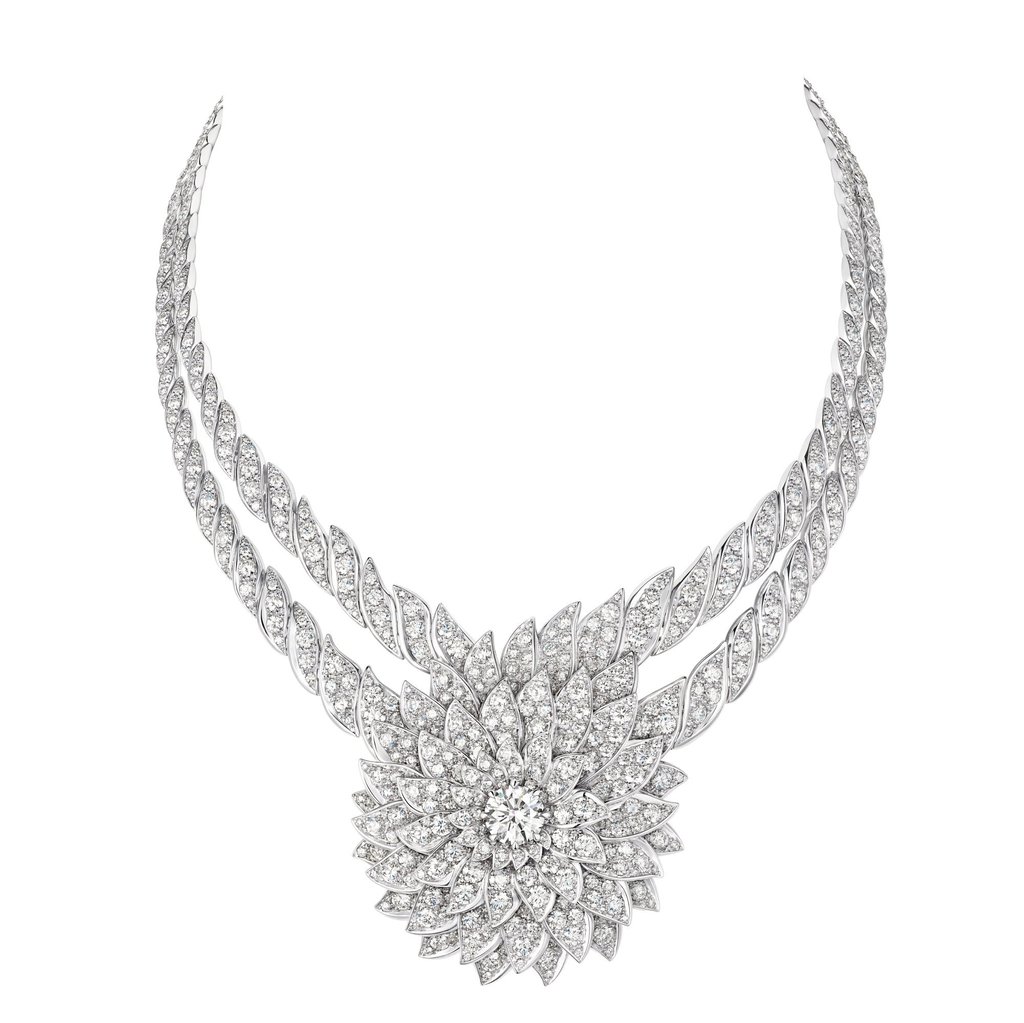 Chaumet Jewels by Nature Dahlia necklace, set with round brilliant-cut diamonds. Photo: Handout