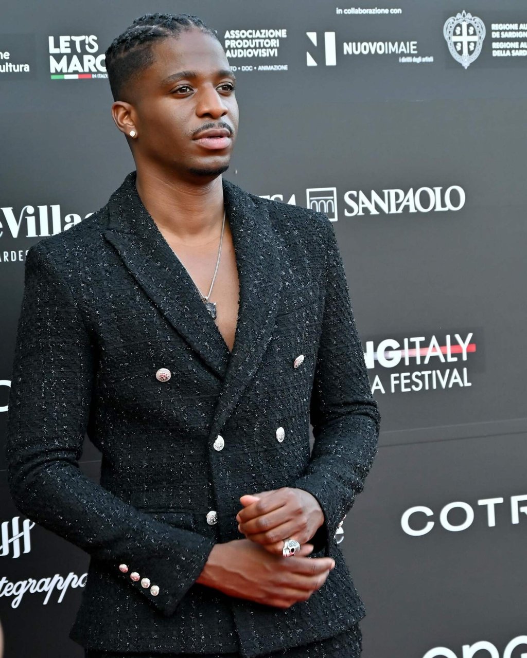 Samuel Arnold at Filming Italy, Forte Village Resort in June. Photo: @superssama/Instagram