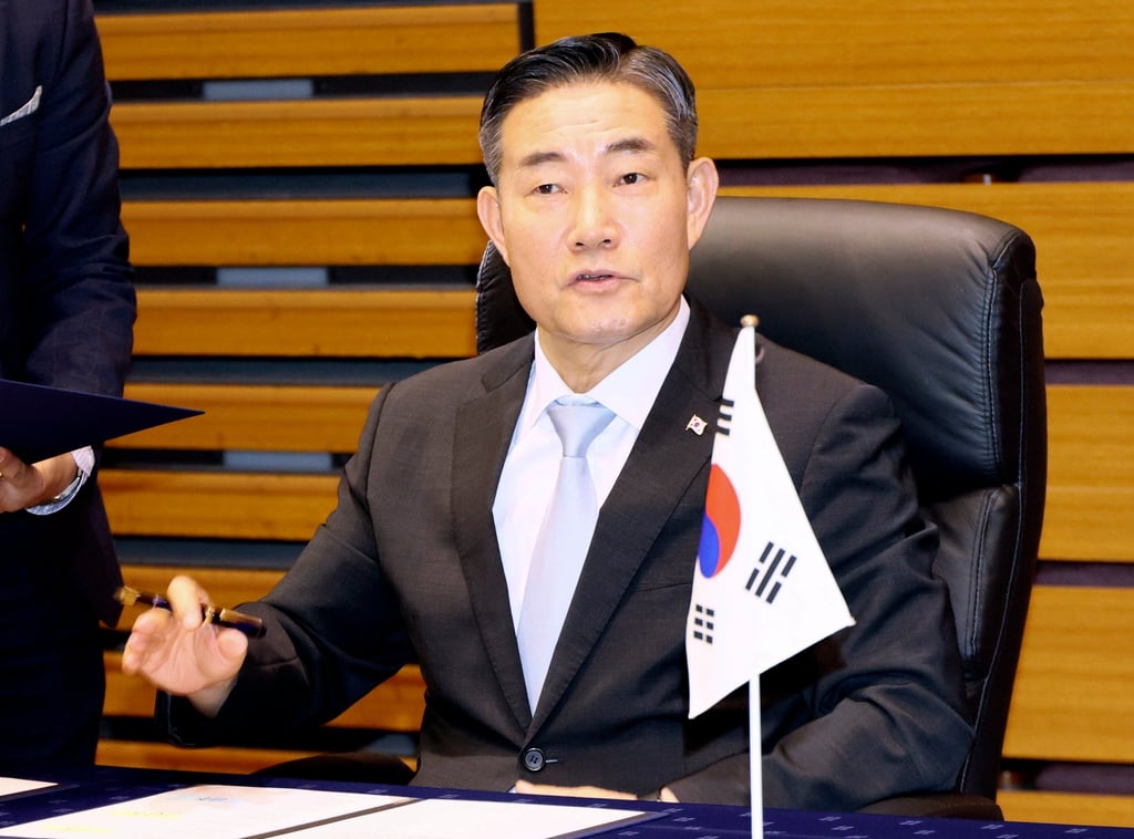 Former National Security Office chief Shin Won-sik attending a Japan-US-South Korea trilateral defence ministers meeting in Tokyo last year. Photo: AP